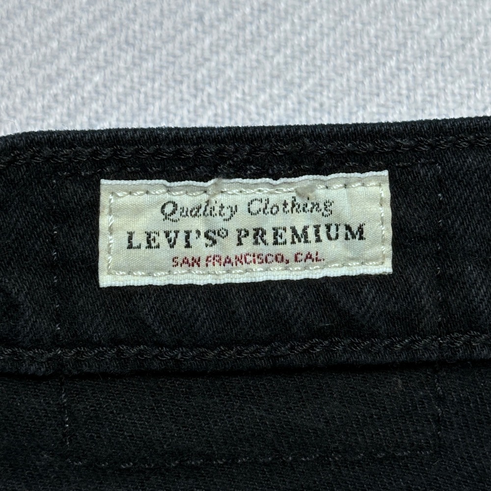 Levi's Wedgie Straight Jeans Womens 28 High Rise Button Fly Black Wash Denim - Picture 5 of 16
